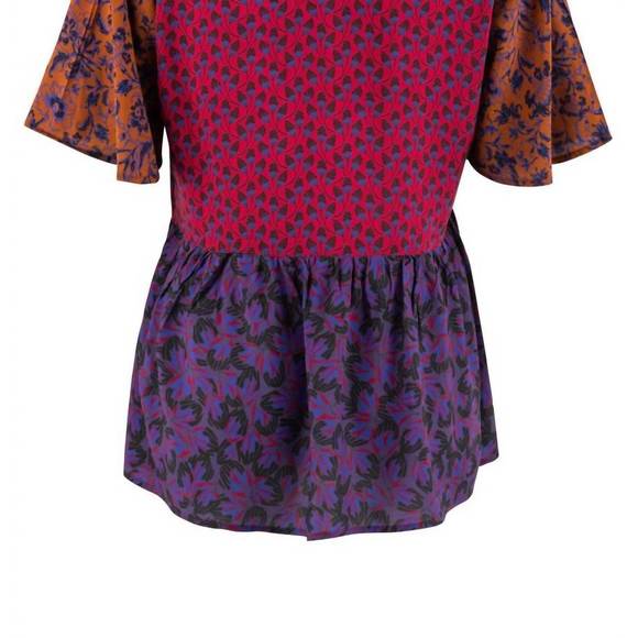 NEW JOHNNY WAS pauline ruffle blouse in multi - Picture 2 of 3